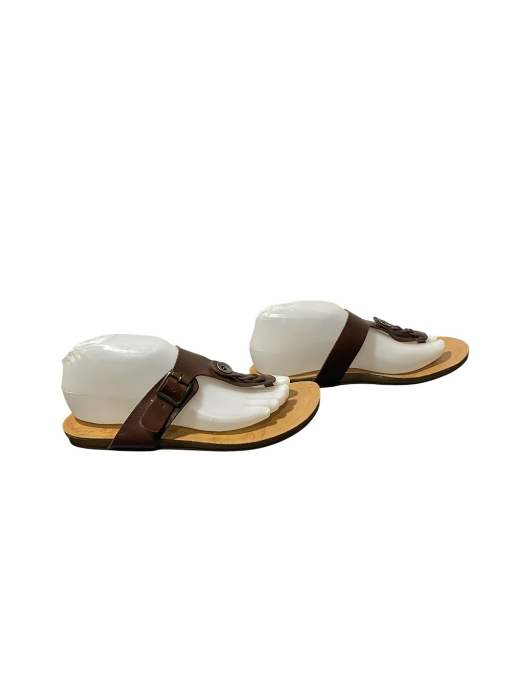 Blowfish Malibu Braided T-Strap Brown Leather Sandal Sz-9